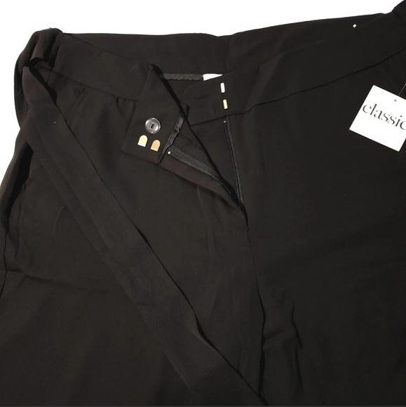Wide Leg Crop Skort /Pants Classic Concepts Black Sz 18 Wrap Belt 40 X 23.5 - Picture 4 of 10